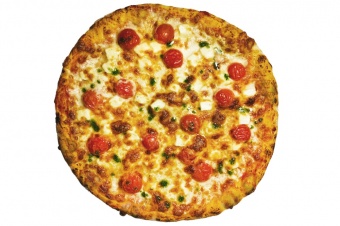 Пицца с брынзой и томатами черри